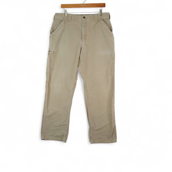 Carhartt Other - Carhartt Pants Mens 35x32 Khaki B151 Loose Fit Distressed Workwear Utility